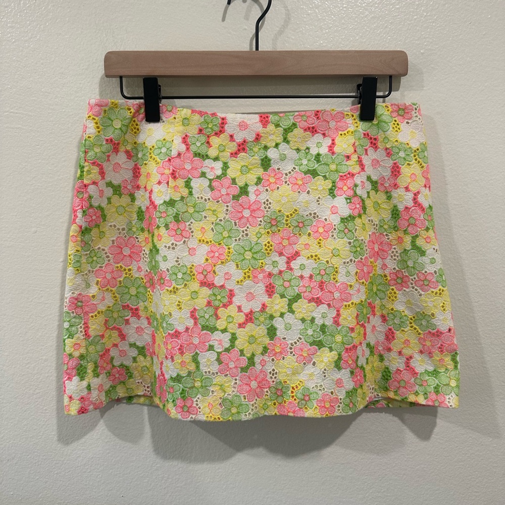 Lilly Pulitzer Women's Mini Floral Skirt A-Line Back Zipper Lined Size 6